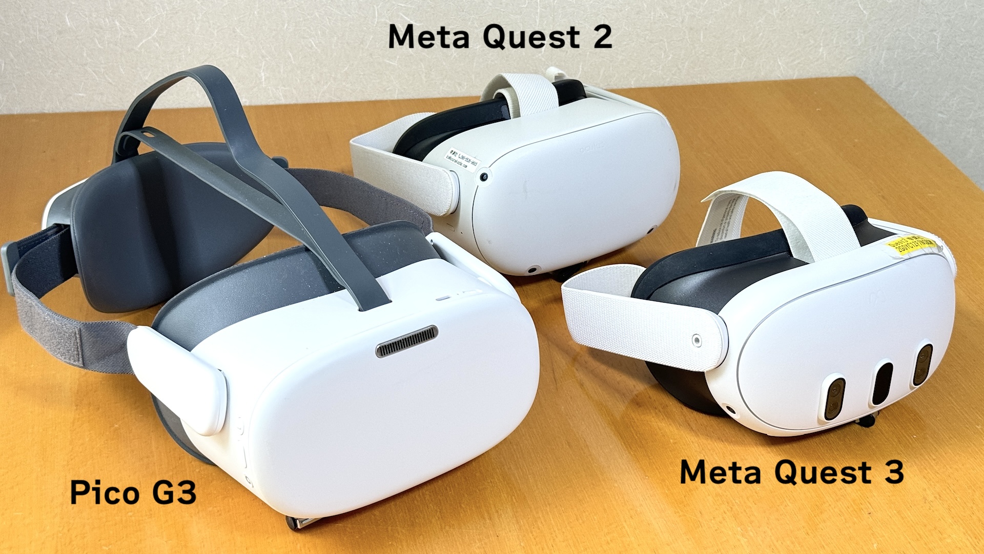 Meta Quest 2、Meta Quest 3,
Pico G3 本体
