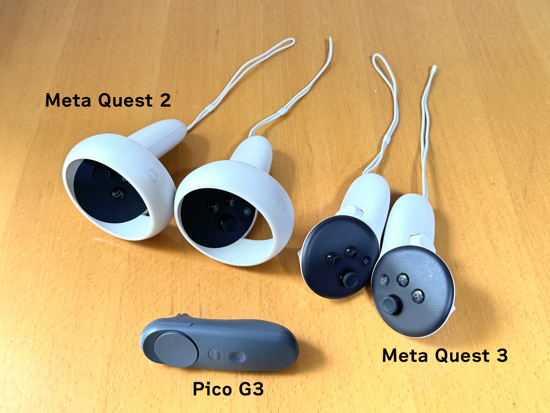 Meta Quest 2、Meta Quest 3, Pico G3 コントローラー