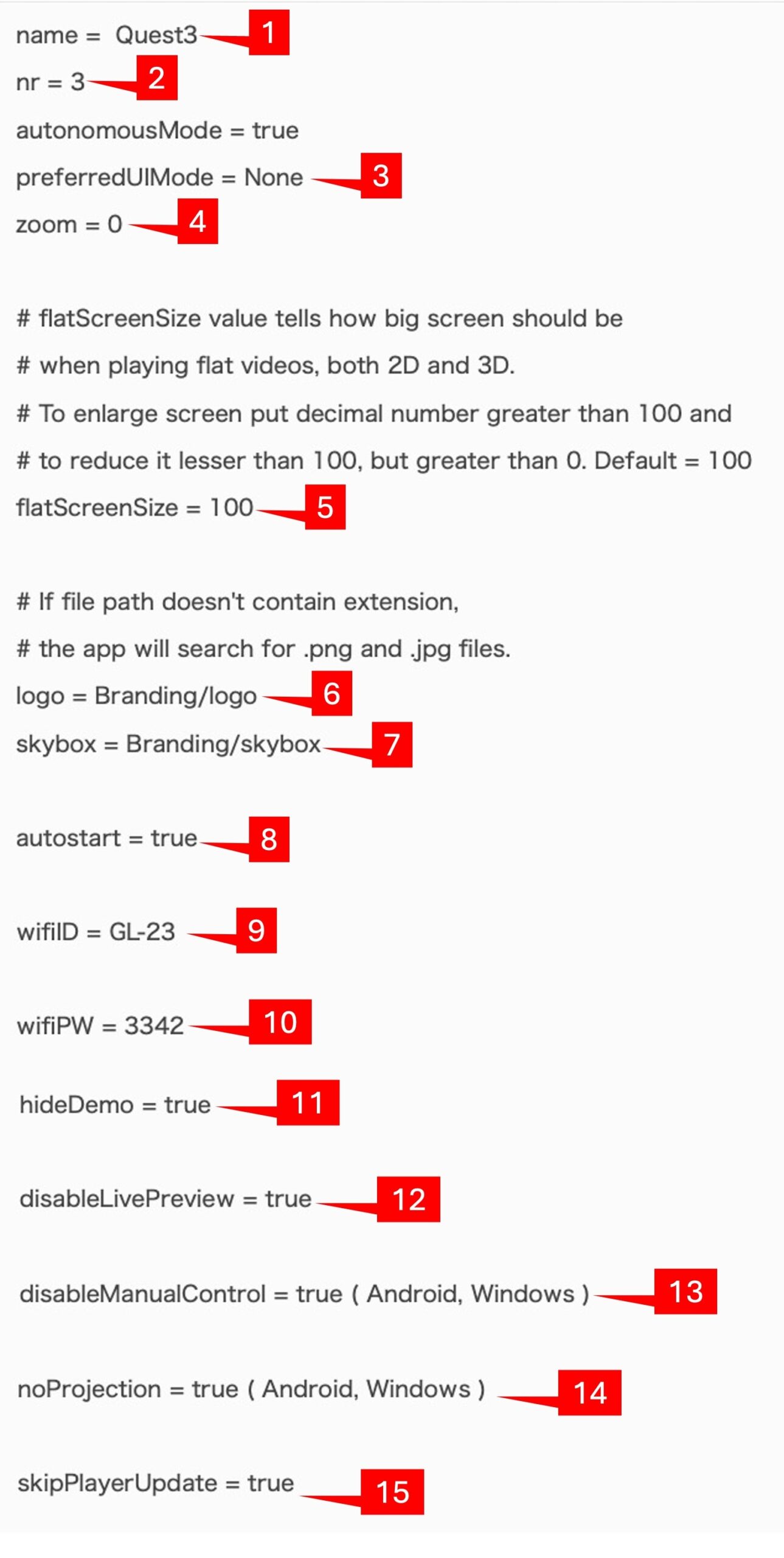Showtime VRのconfig.txt