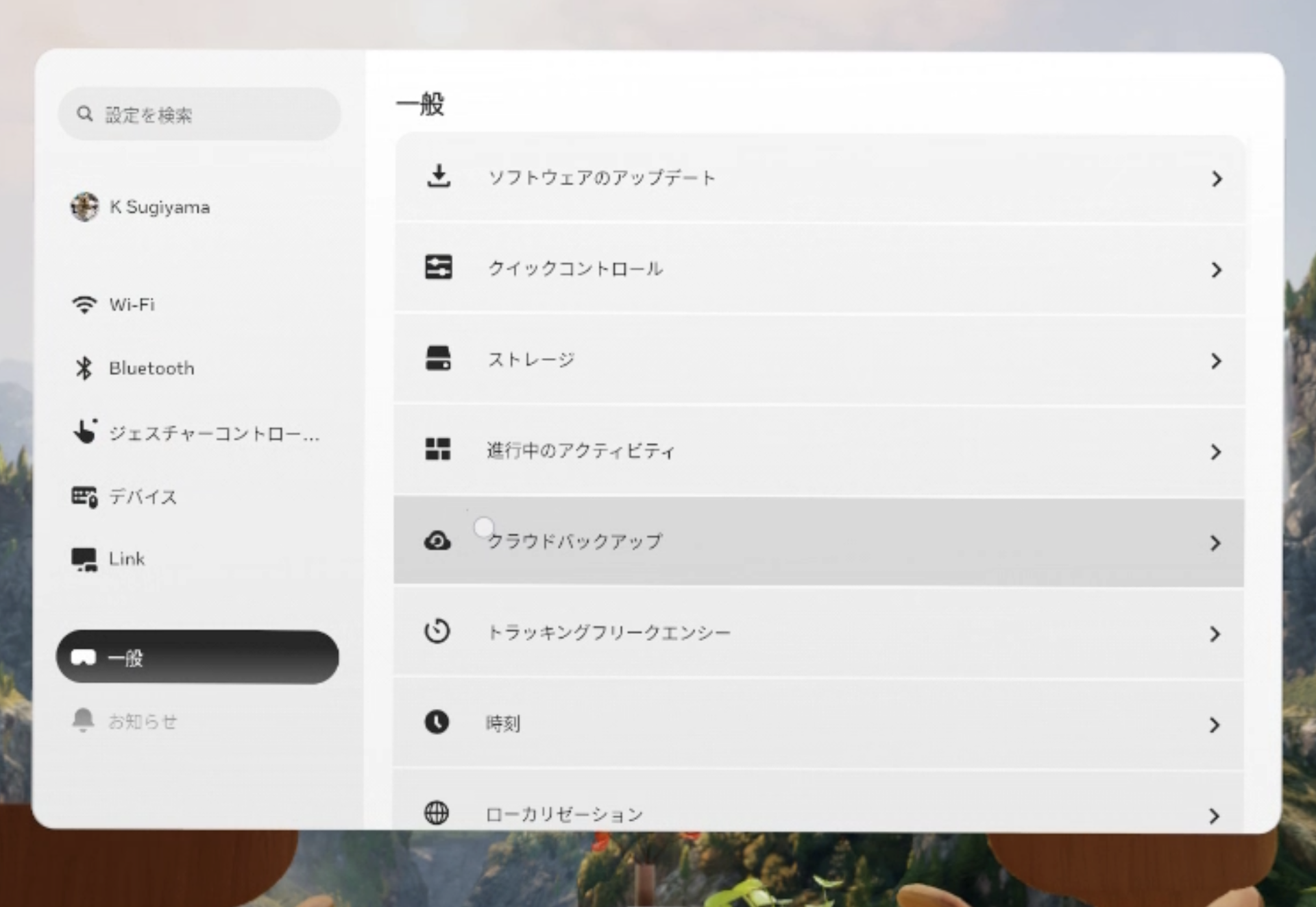 Horizon OSの設定画面